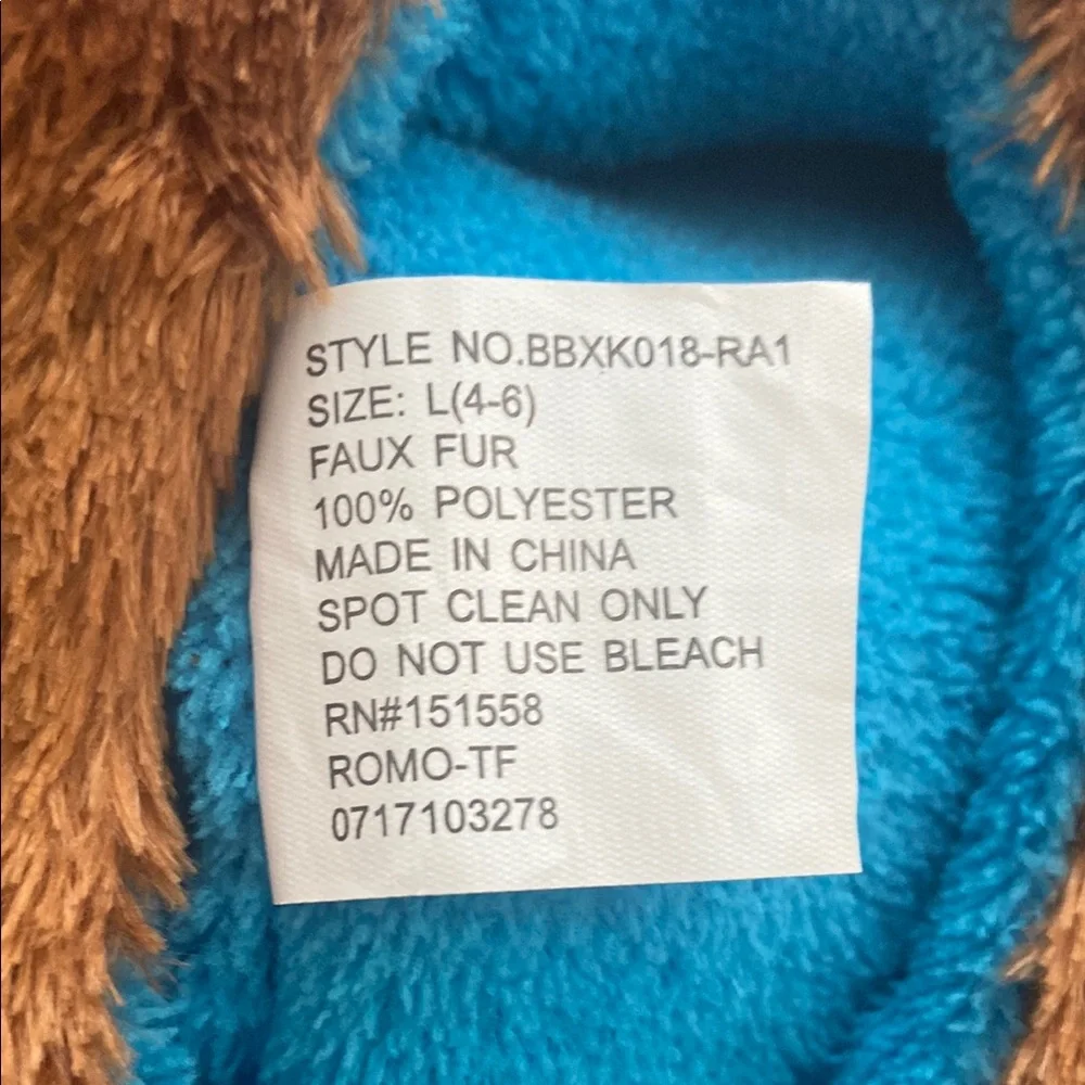 Ty Kids Slippers - Brown and Blue Puppy Design